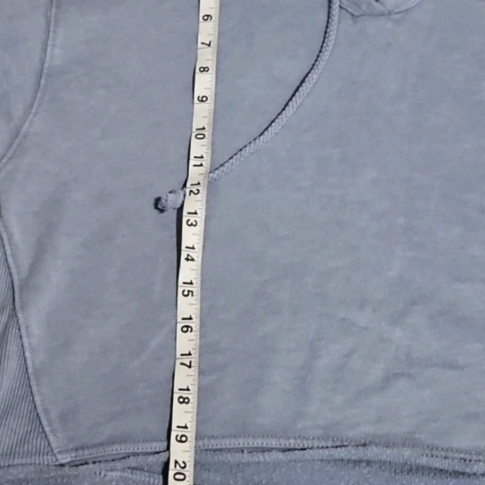 American Eagle Grayish Blue Pullover Hoodie Sz L Womans Casual Cotton Blend 💵 - Picture 5 of 10